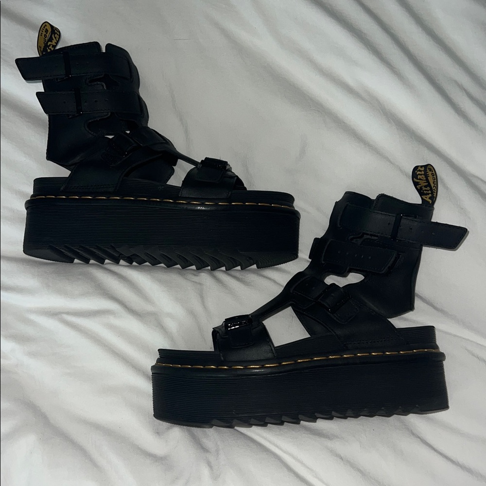 Dr. Martens Black Platform Gladiator Sandals